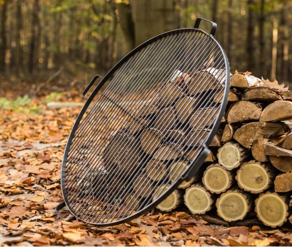Grillrost mit 4 Griffen aus Rohstahl Ø 70 cm Rost für Feuerschalen Grillgitter rund Grillen