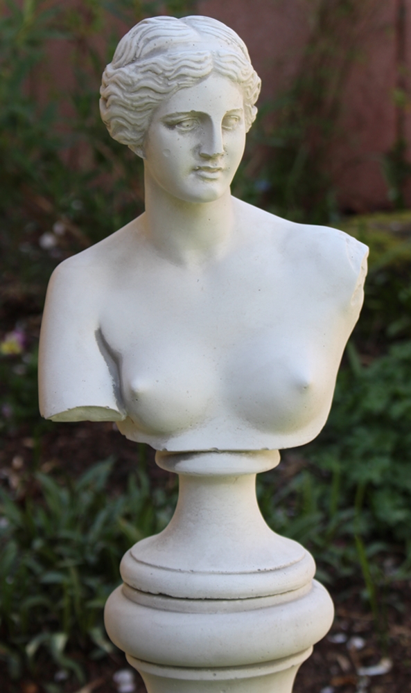 Beton Figuren Statue Büste Venus von Milo auf Baluster Säule H 73 cm Satz Gartenskulpturen