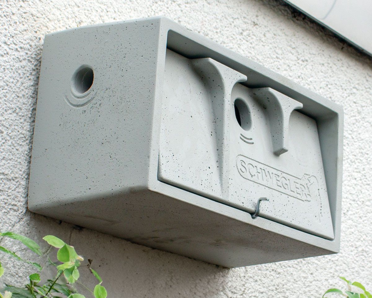 Naturschutzprodukt Sperlingskoloniehaus 3SP Fassadenquartier H 24,5 cm am Gebäude