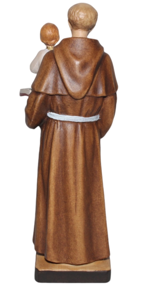Heiligenfigur Heiliger Antonius von Padua H 12 cm Holzfigur Schutzpatron Statue aus Ahornholz