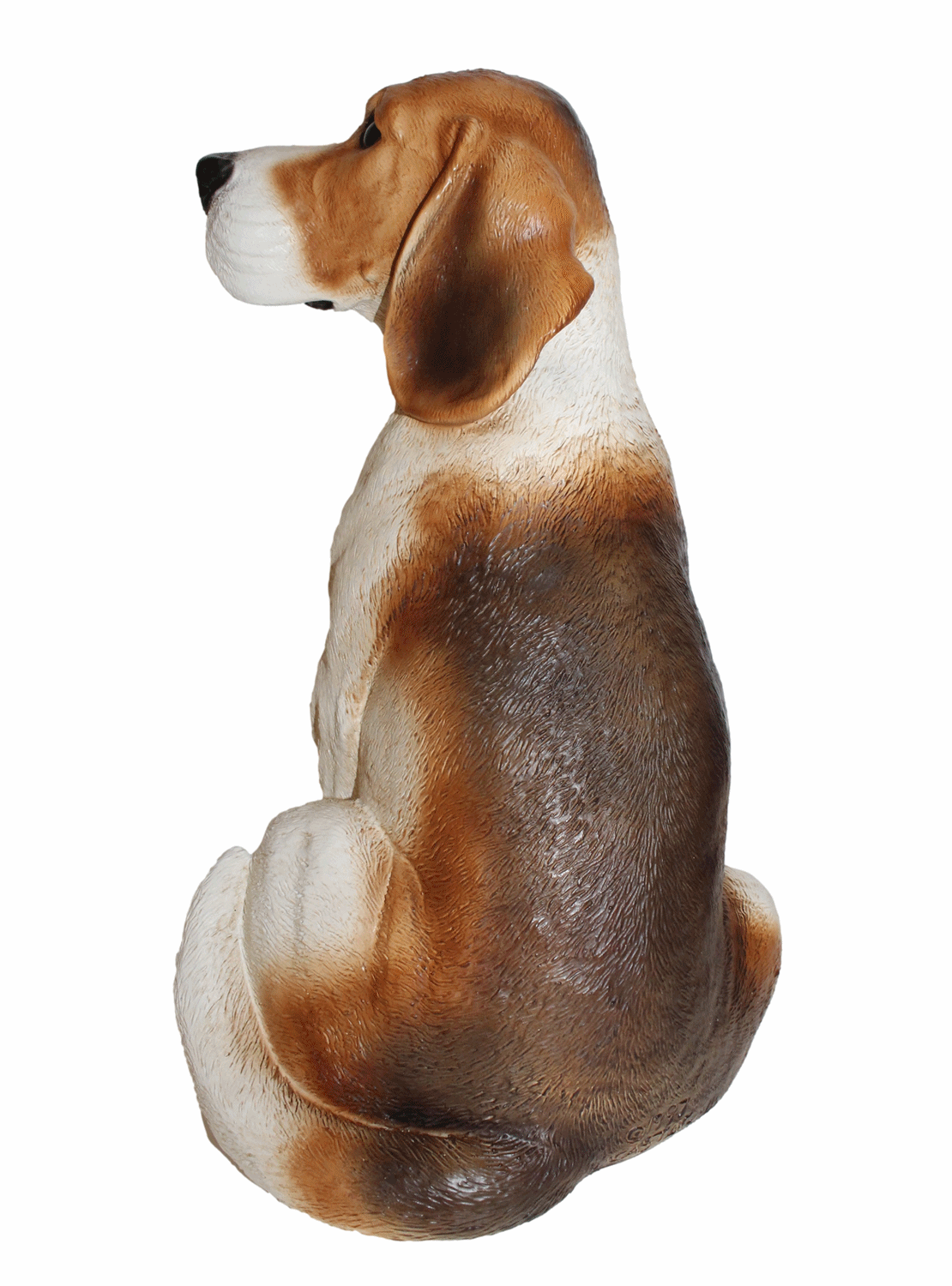 Deko Figur Hund britischer Beagle Adult Hundefigur sitzend Kollektion Castagna aus Resin H 31 cm