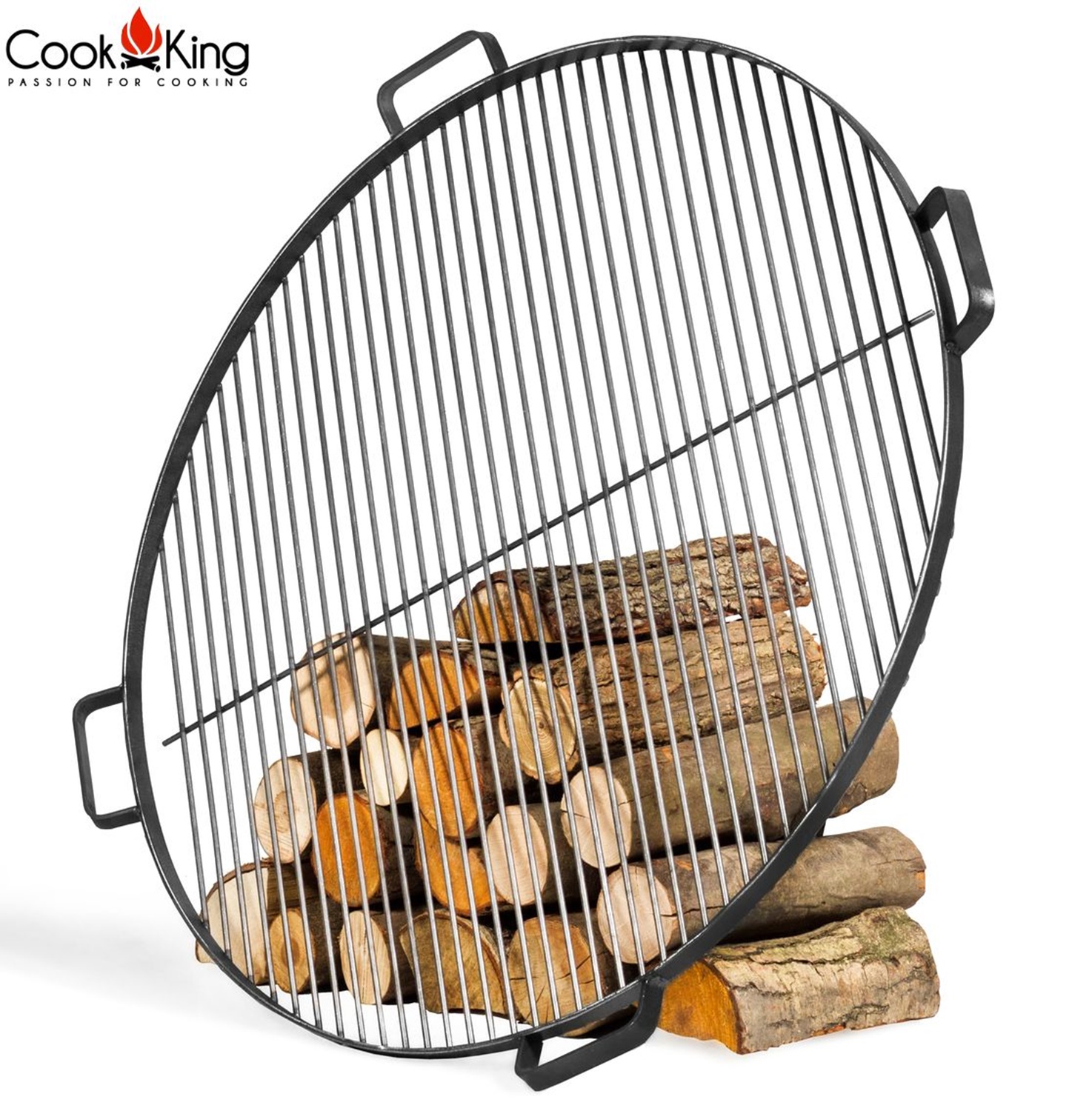 Grillrost mit 4 Griffen aus Rohstahl Ø 70 cm Rost für Feuerschalen Grillgitter rund Grillen