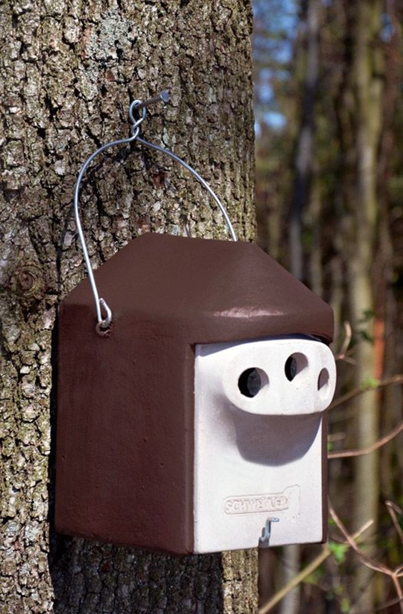 Naturschutzprodukt Vogel Nisthöhle Satz 2 Stück Typ 2GR Dreiloch je 27 mm mit Marderschutz