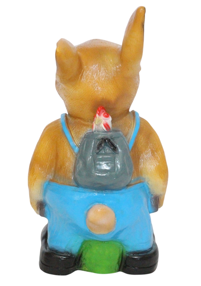 Osterhasen mit Karre und Korb Satz 2 Stück Gartenfiguren zum Bepflanzen Kunststoff Höhe 38-40 cm