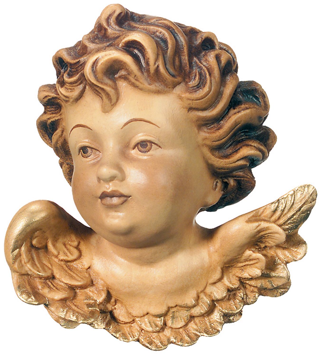 Engel zum aufhängen H 12 cm Schutzengel Engelskopf Holzfigur Deko Statue aus Ahornholz
