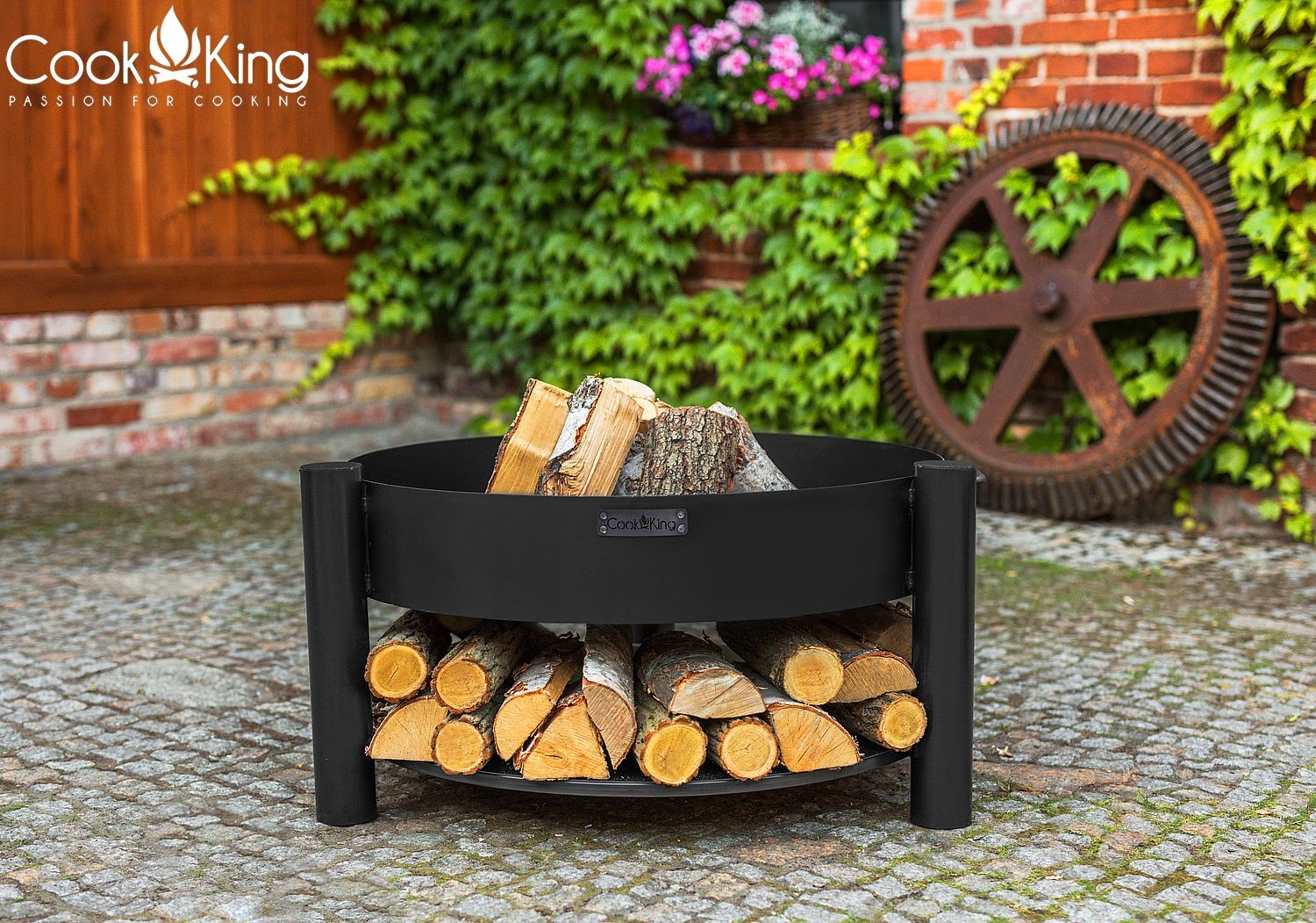 Feuerschale "Montana" Ø 70 cm Feuerstelle für Garten aus Stahl Feuerkorb als Wärmequelle oder Grill