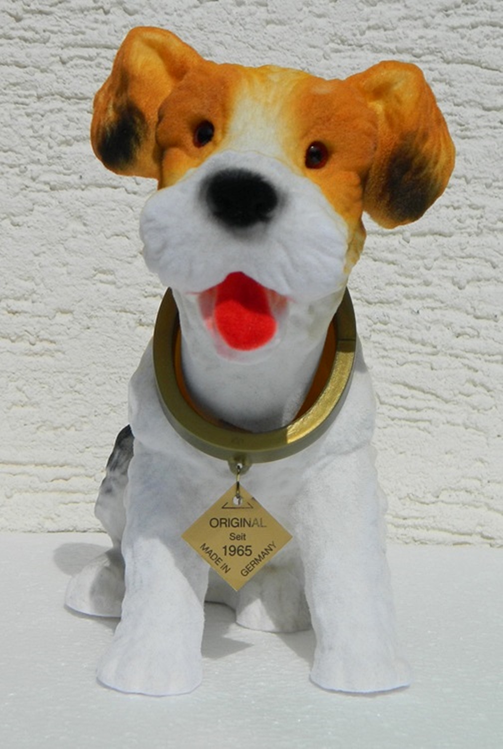 Wackel Figur Hund Fox Terrier Wackelfigur H 20,5cm groß Dekofigur mit Wackelkopf