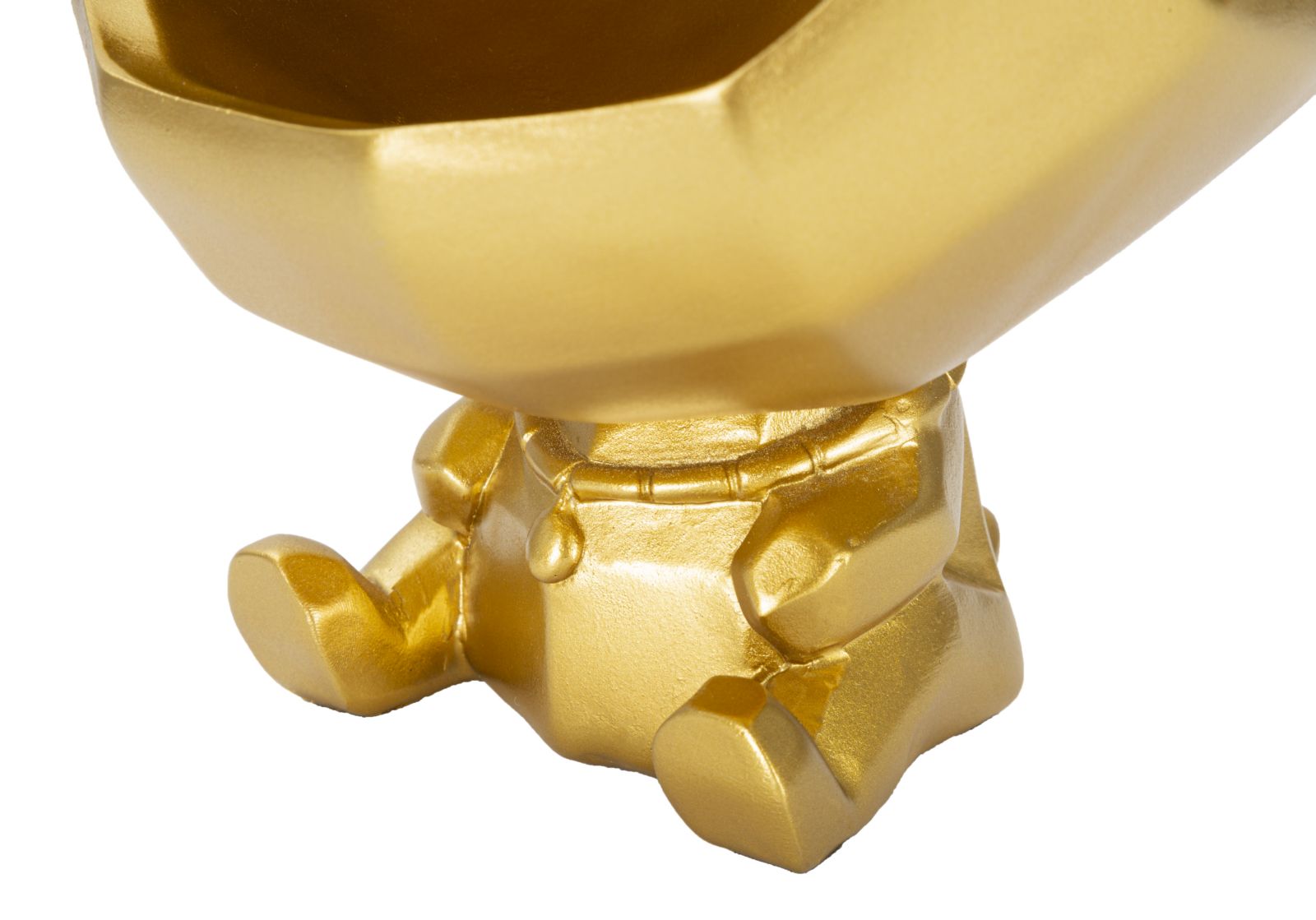 Hund Bulldogge mit Sonnenbrille Gold – coole Dekofigur mit Ablage aus Polyresin für Flur und Wohnraum H 23,5 cm