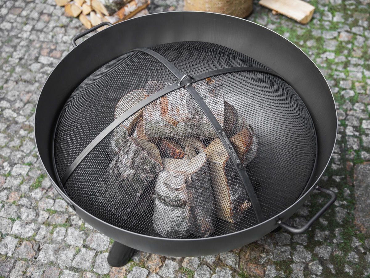 Feuerschale Premium KONGO D 85 cm tiefe Grillschale Feuerstelle für Garten Terrasse aus Naturstahl