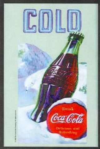 Set: 2 Spiegelbilder Coca-Cola Flasche Vintage Eisbär in Gefrierbox 30x20 cm Wandbilder