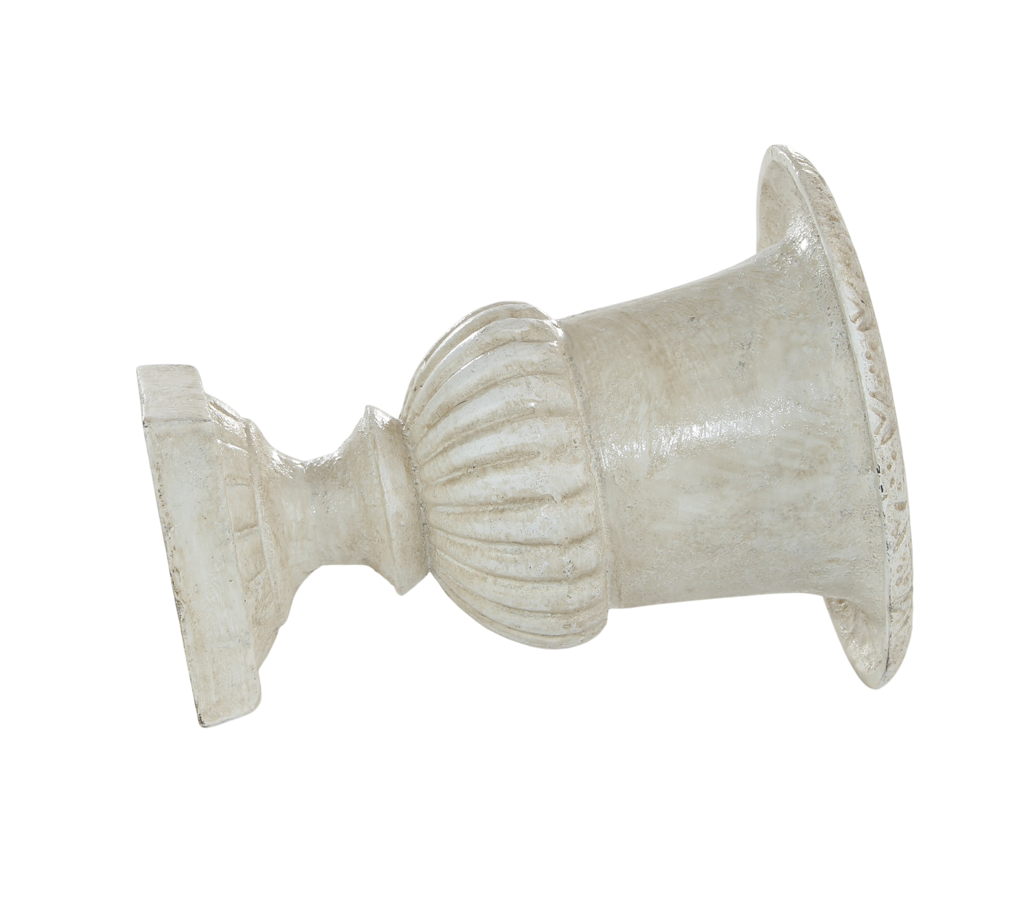 Campana Gartenurne Vase Gusseisen zum Bepflanzen weiß 2er-Set – Neoklassik Antik H 21 cm