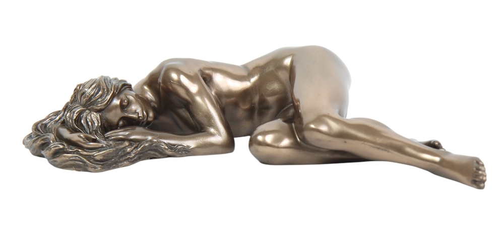 Dekofigur Frauenakt Länge 22 cm elegante Deko Skulptur liegende Frau Body Talk Kollektion