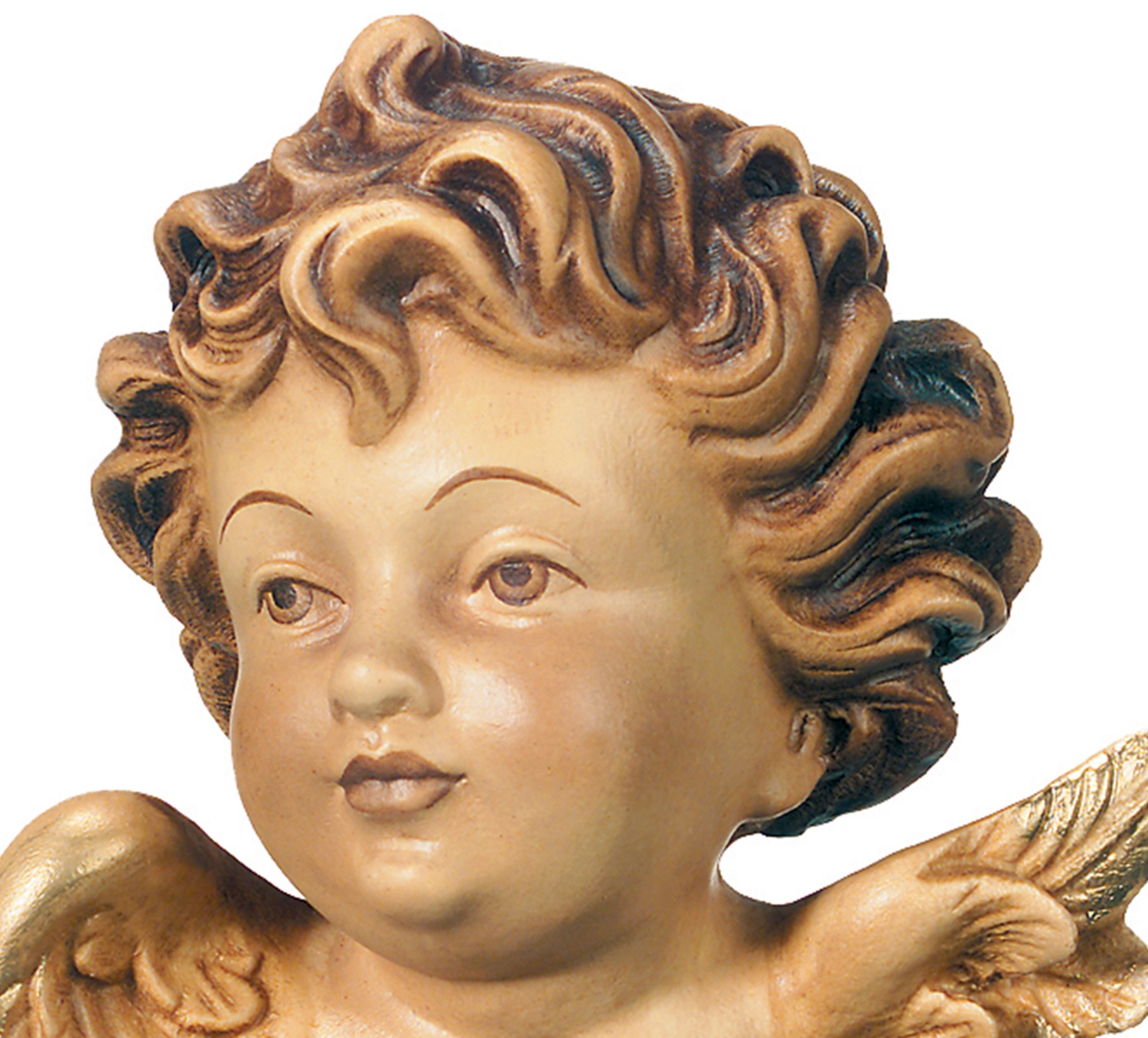 Engel zum aufhängen H 12 cm Schutzengel Engelskopf Holzfigur Deko Statue aus Ahornholz