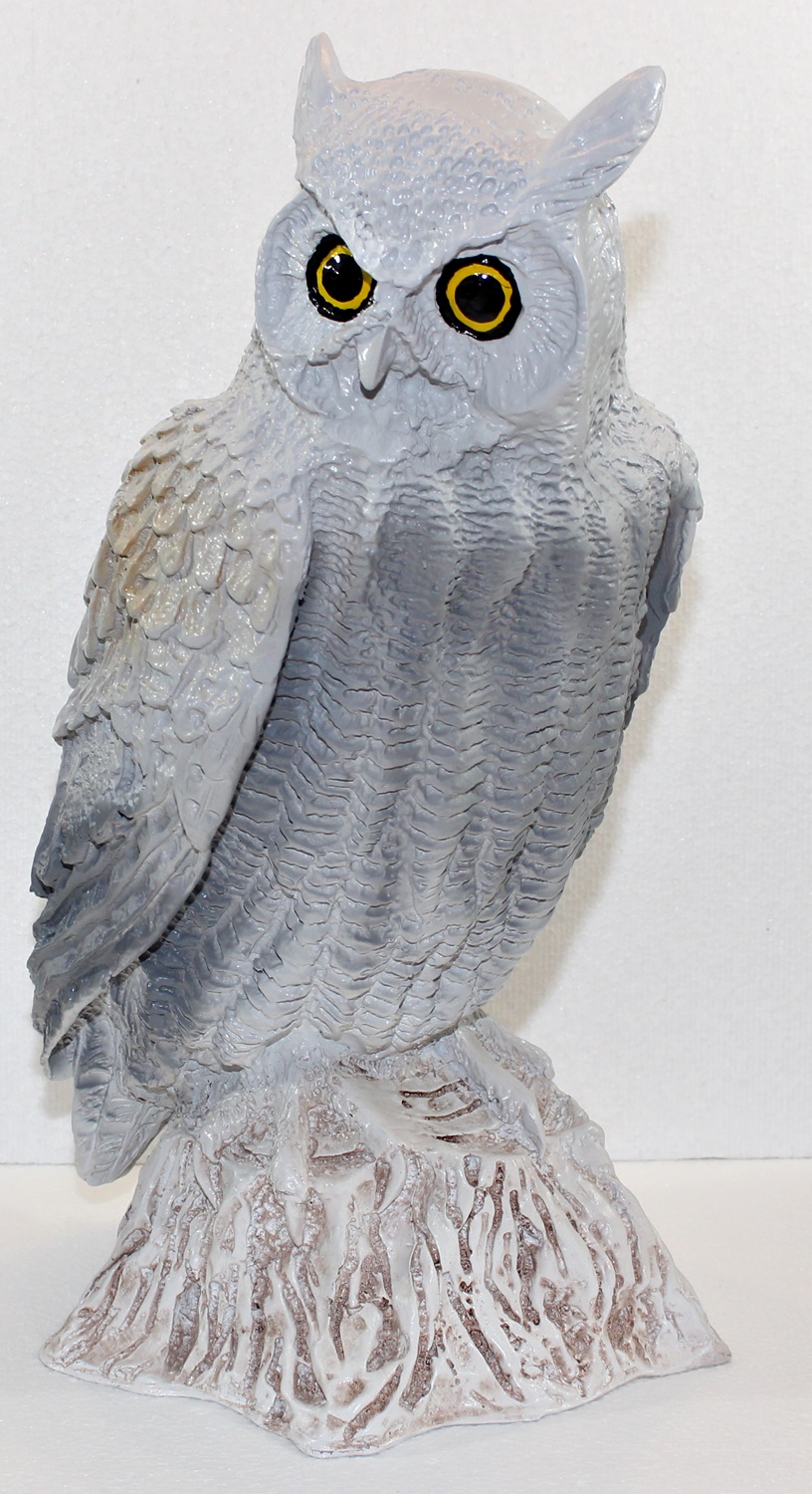 Dekorationsfigur Vogelfigur Eule sitzend H 48 cm Gartendeko Gartenfigur aus Kunstharz