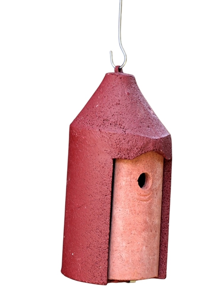 Nisthöhlen Set in Rot 3 Vogelhöhlen 2M oval, 2M 26 mm, 2GR Nisthilfen für Gartenvögel