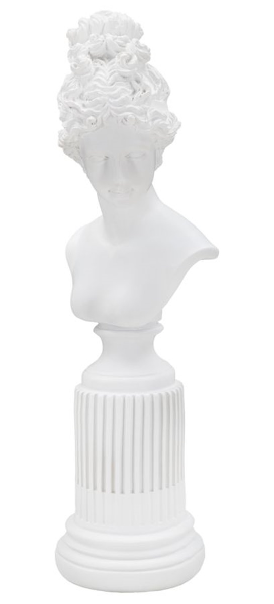 Dekofigur Büste klassische römische Frau auf Sockel Replikat Statue weiß H 35,5 cm