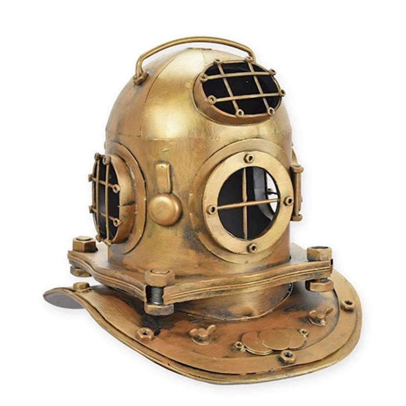 Blechmodell Taucherhelm H 32 cm goldener Helm Taucher Deko Taucherglocke Retro Nostalgie Modell
