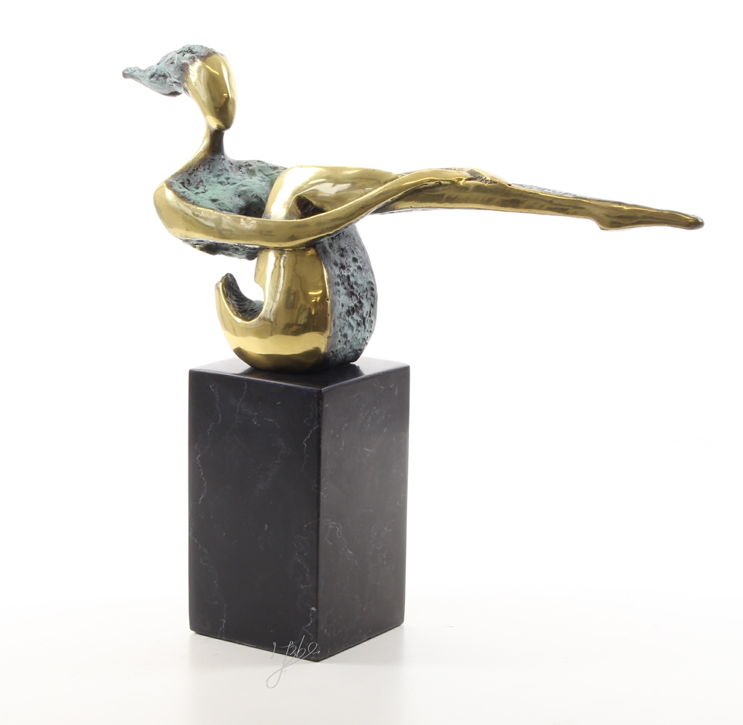 Bronzefigur Bronzeskulptur Abstrakte Kunst Figur modern H 29 cm Skulptur Bronze Figur