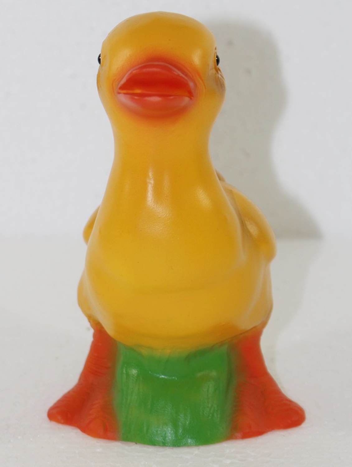 Deko Garten Figur Tierfigur Ente Küken stehend mit offenem Schnabel aus Kunststoff Höhe 15 cm