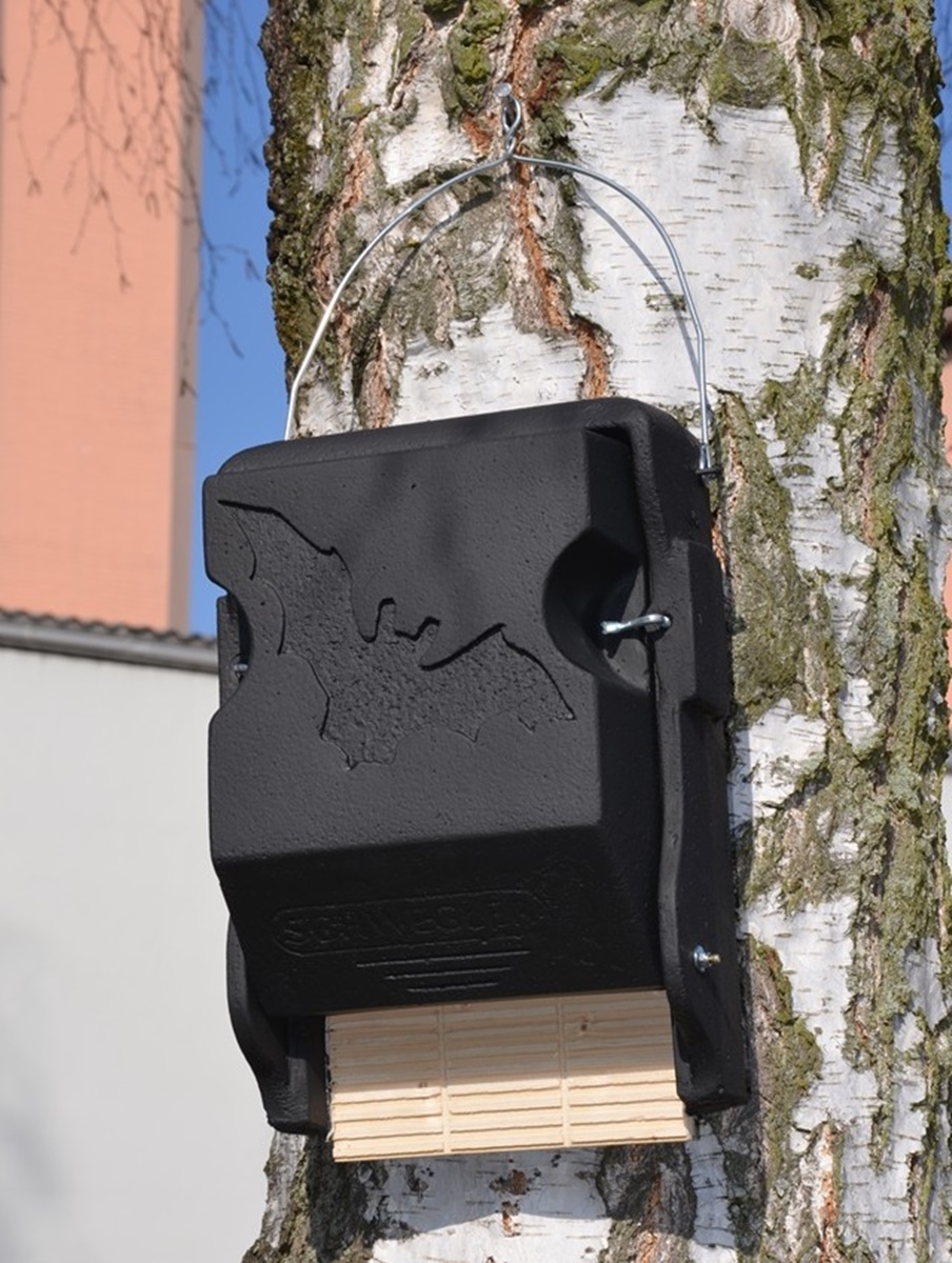 Naturschutzprodukt Fledermaus-Grossraum-Flachkasten 3FF mit eingearbeiteter Holzrückwand