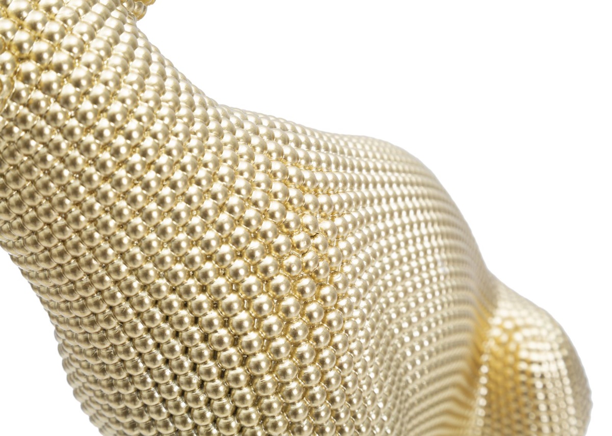 Dekofigur Leopard sitzend Tierfigur in edler goldener Optik Fell abstrakt strukturiert H 29 cm