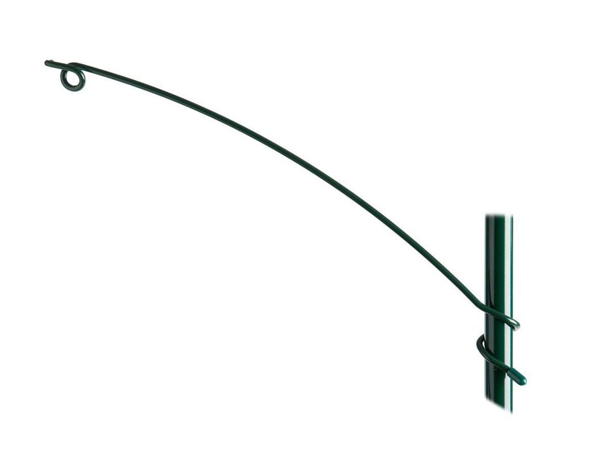 Spiralhaken zum Aufhängen von Futtersäulen – grüner Haken aus Federstahl für Geländer, Zäune und Stangen ab ca. 2 cm, Länge 40 cm