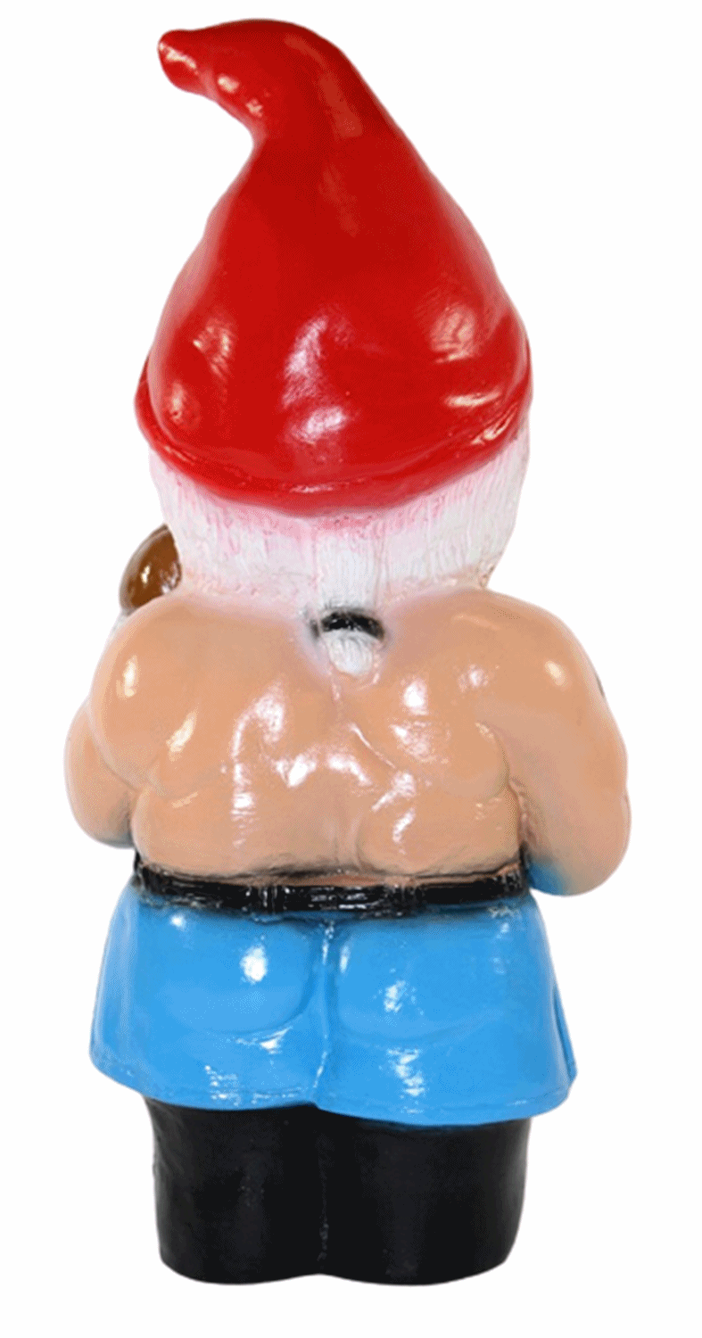 Deko Figur lustiger Zwerg Boxer H 34 cm Spaß Gartenzwerg Gartendeko Gartenfigur aus Kunststoff