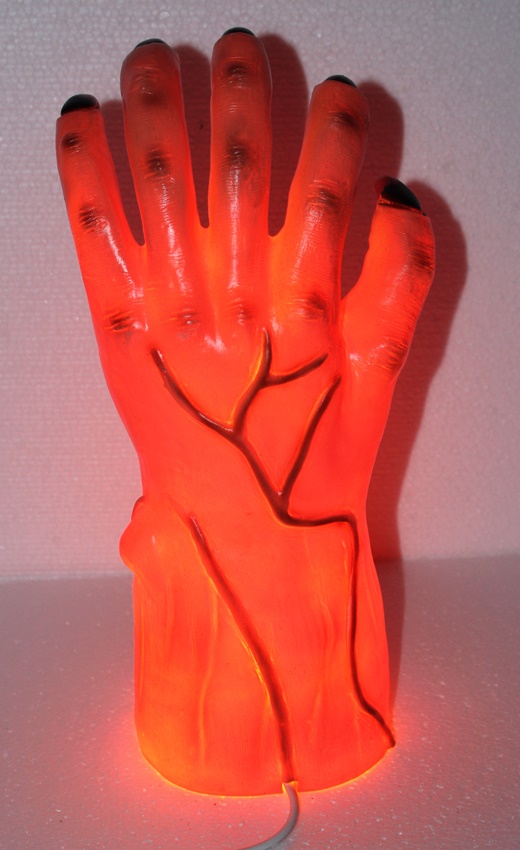 Dekofigur Leuchte Hand H 33 cm Halloween Figur Beleuchtung Innenbereiche Trafo