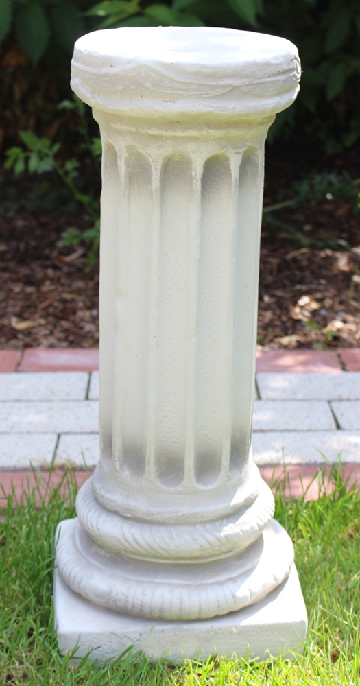 Beton Figur Skulptur ionische Säule H 47 cm Dekofigur Sockel Statue Gartenskulptur