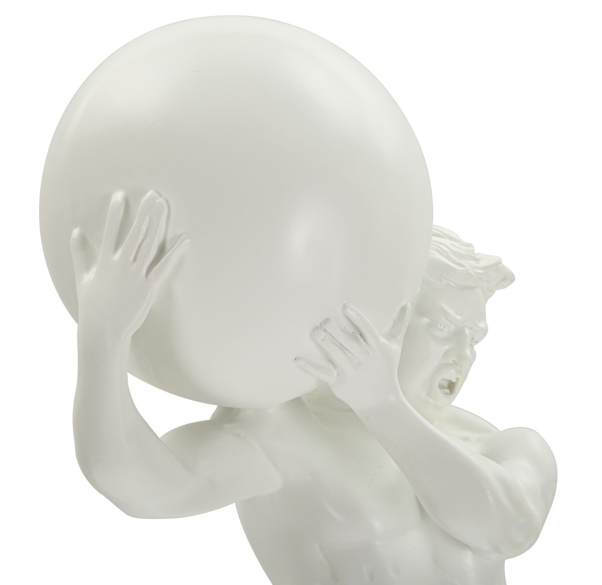 Dekofigur klassische Skulptur Replikat Atlas stehend Statue aus griechischer Mythologie weiß H 50 cm