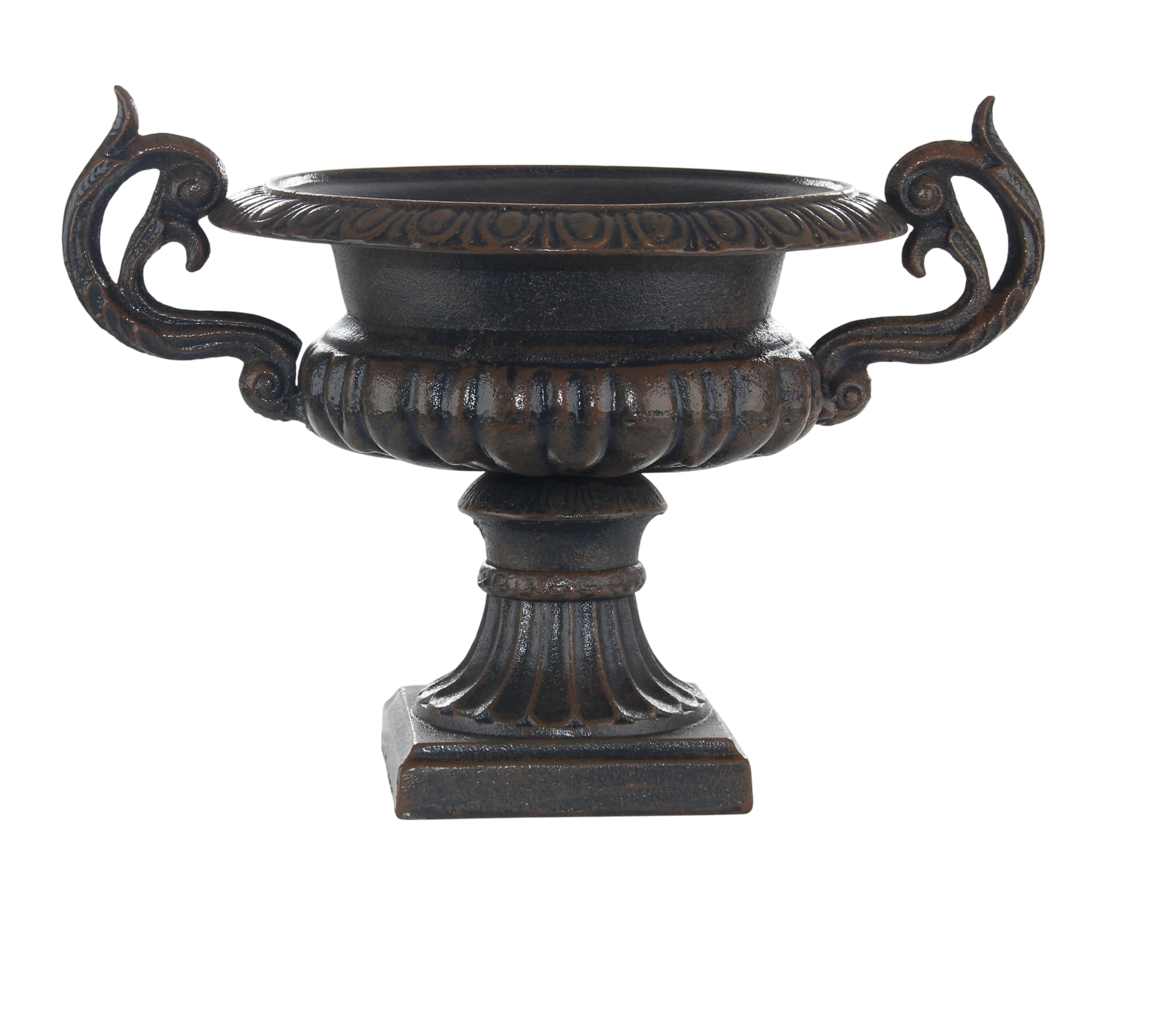 Medici Vase Pflanzschale Gusseisen Bronze-Braun – Neoklassik Antik H 25 cm