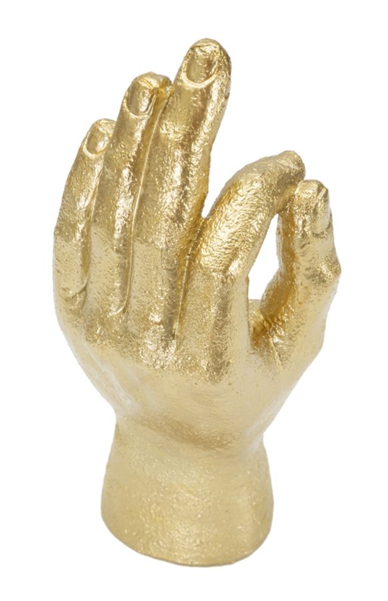Dekofigur Handzeichen 2-er Satz Skulpturen Mano OK und Yeah positive Symbole H 22,5/23 cm