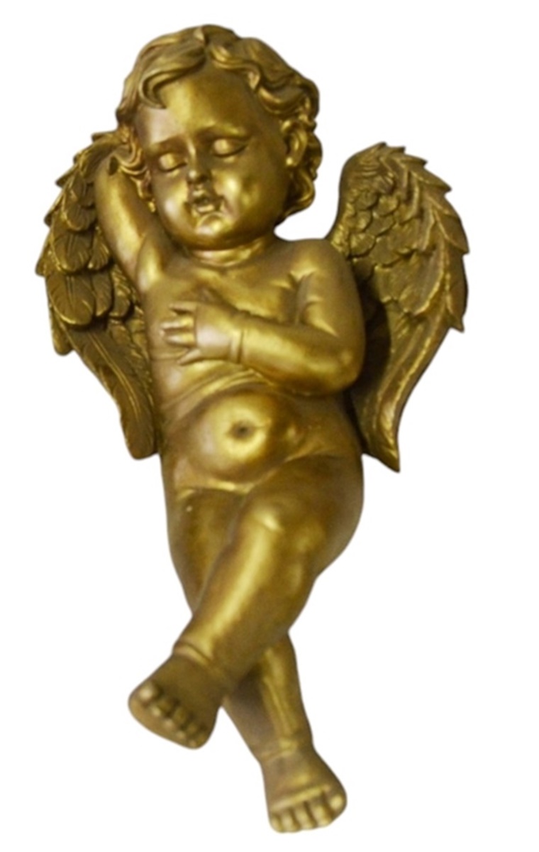 Deko Figur Engelspaar schlafend liegend Höhe 26 cm Dekofiguren Engel Resin gold