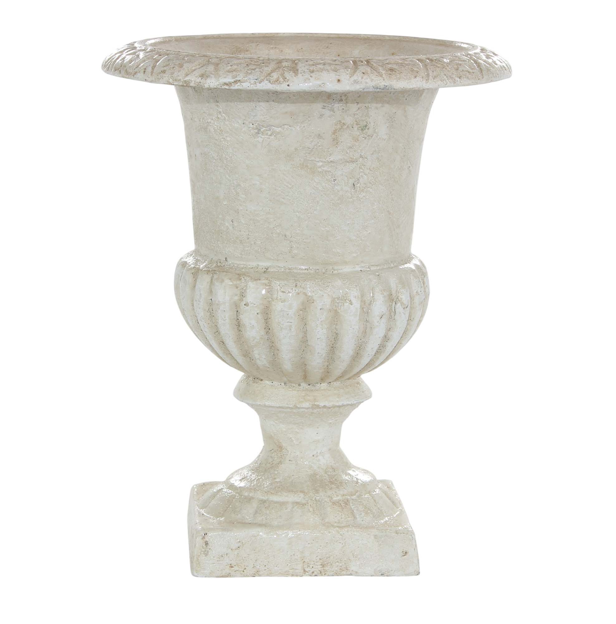 Campana Gartenurne Vase Gusseisen weiß zum Bepflanzen – Neoklassik Antik H 21 cm