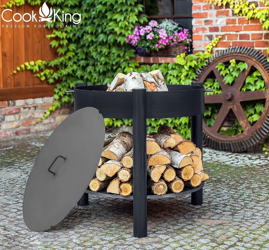 Feuerschale "Montana" high Ø 60 cm Feuerstelle für Garten aus Stahl als Wärmequelle oder Grill