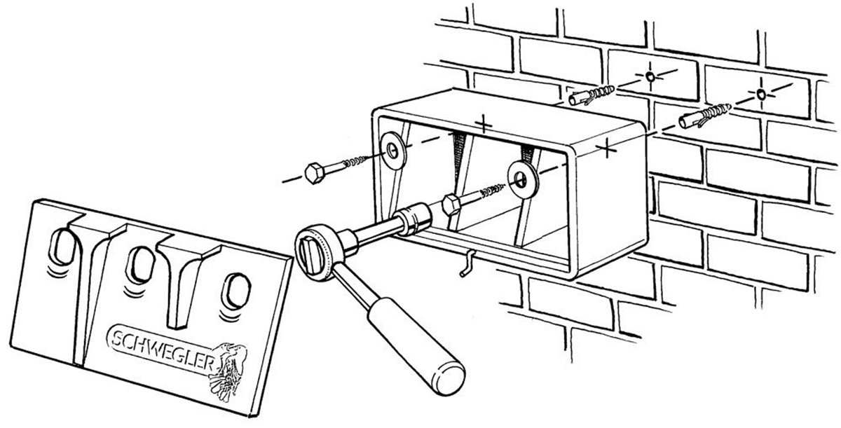 Naturschutzprodukt Sperlingskoloniehaus 2SP Fassadenquartier H 24,5 cm am Gebäude