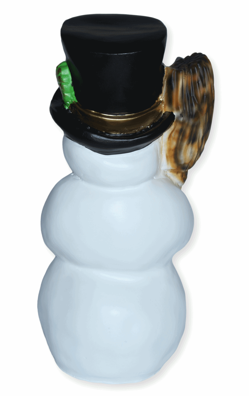 Dekorationsfigur Winterfigur Schneemann mit Besen H 44 cm Deko Figur aus Kunstharz