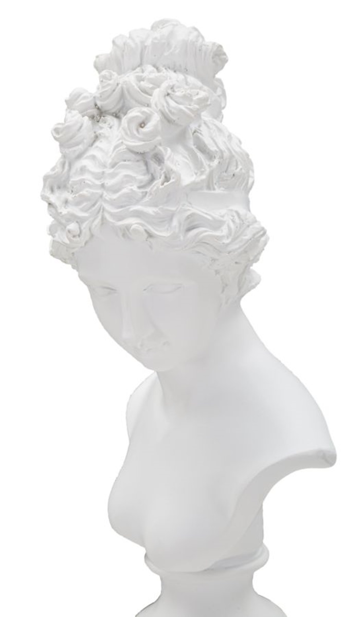 Dekofigur Büste klassische römische Frau auf Sockel Replikat Statue weiß H 35,5 cm