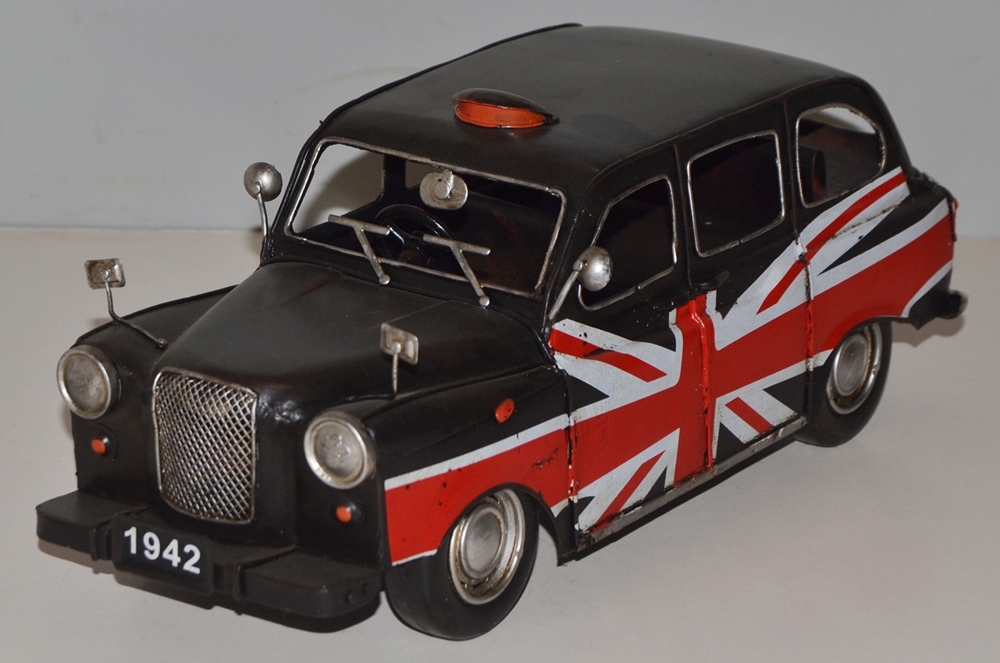 Blechauto Nostalgie Modellauto Oldtimer Automarke Austin Taxi London aus Blech L 31 cm