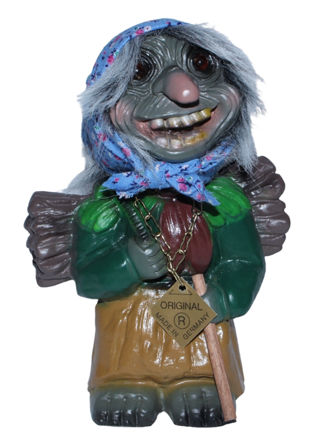 Souvenir Wackel Figur Waldfrau klein H 15 cm Wackelfigur Original mit Wackelkopf