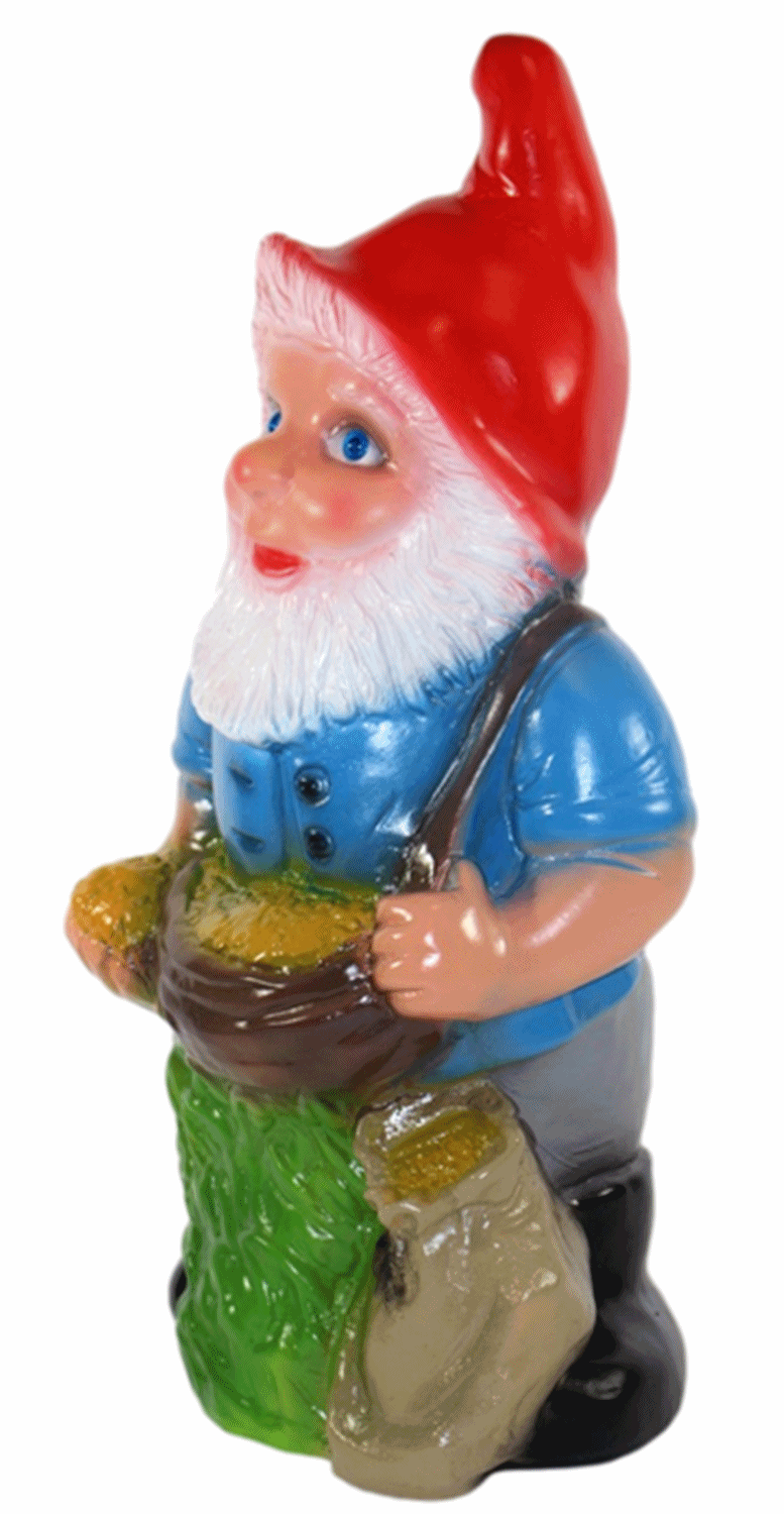 Gartenzwerg Deko Garten Figur Zwerg Sämann mit Sack u. Schürze stehend aus Kunststoff H 35 cm