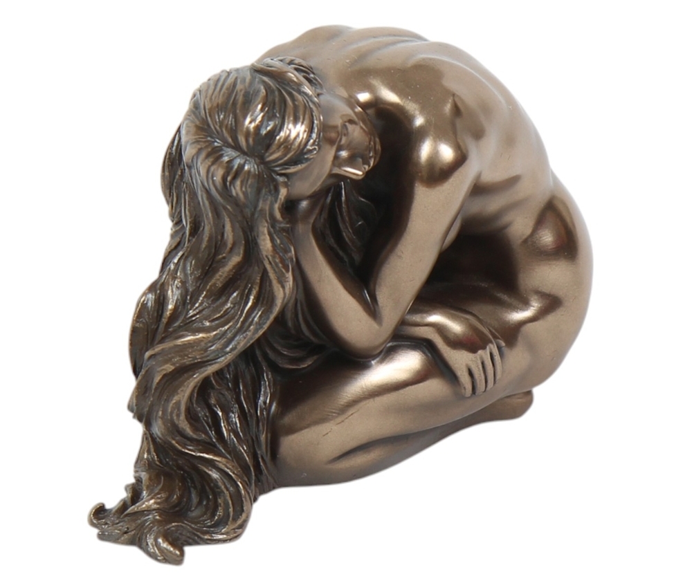 Dekofigur Body Talk Kollektion Frau kniend B 12 cm Frauenakt Skulptur Figur bronzefarben