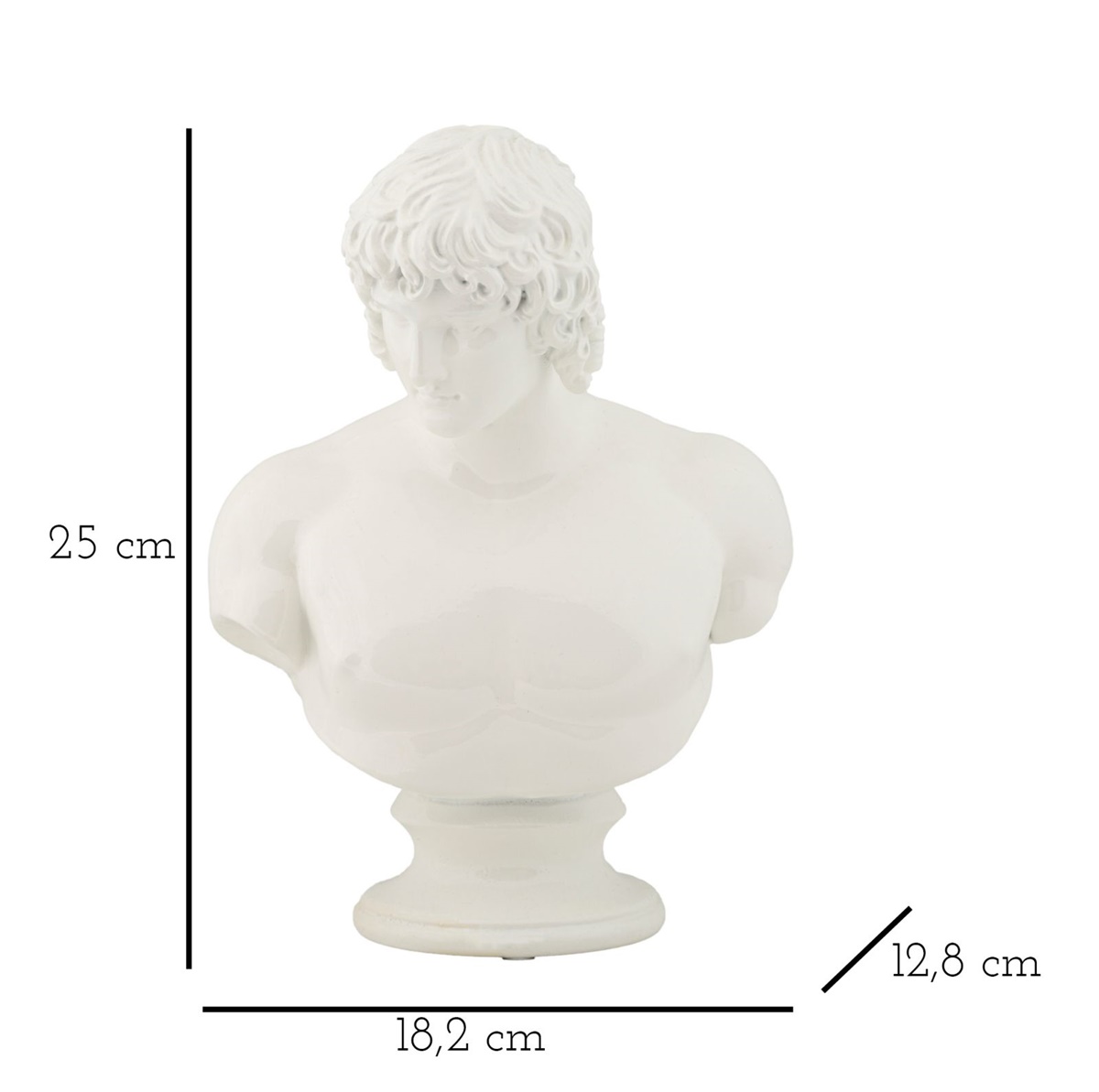 Dekofigur klassische Männerbüste Replikat römischer Soldat Centurio Statue weiß H 25 cm