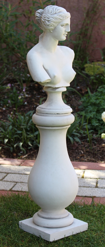 Beton Figuren Statue Büste Venus von Milo auf Baluster Säule H 73 cm Satz Gartenskulpturen