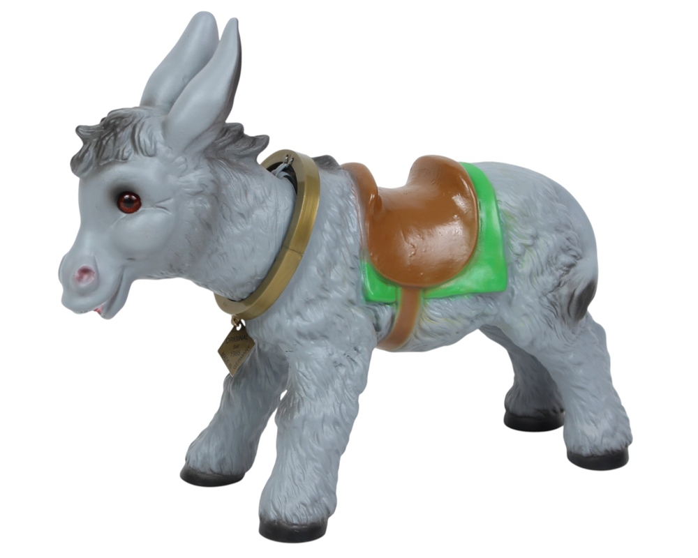 Wackel Figur Esel in grau Wackelfigur Länge 30 cm groß stehend mit Wackelkopf