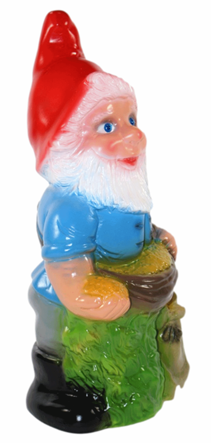 Gartenzwerg Deko Garten Figur Zwerg Sämann mit Sack u. Schürze stehend aus Kunststoff H 35 cm