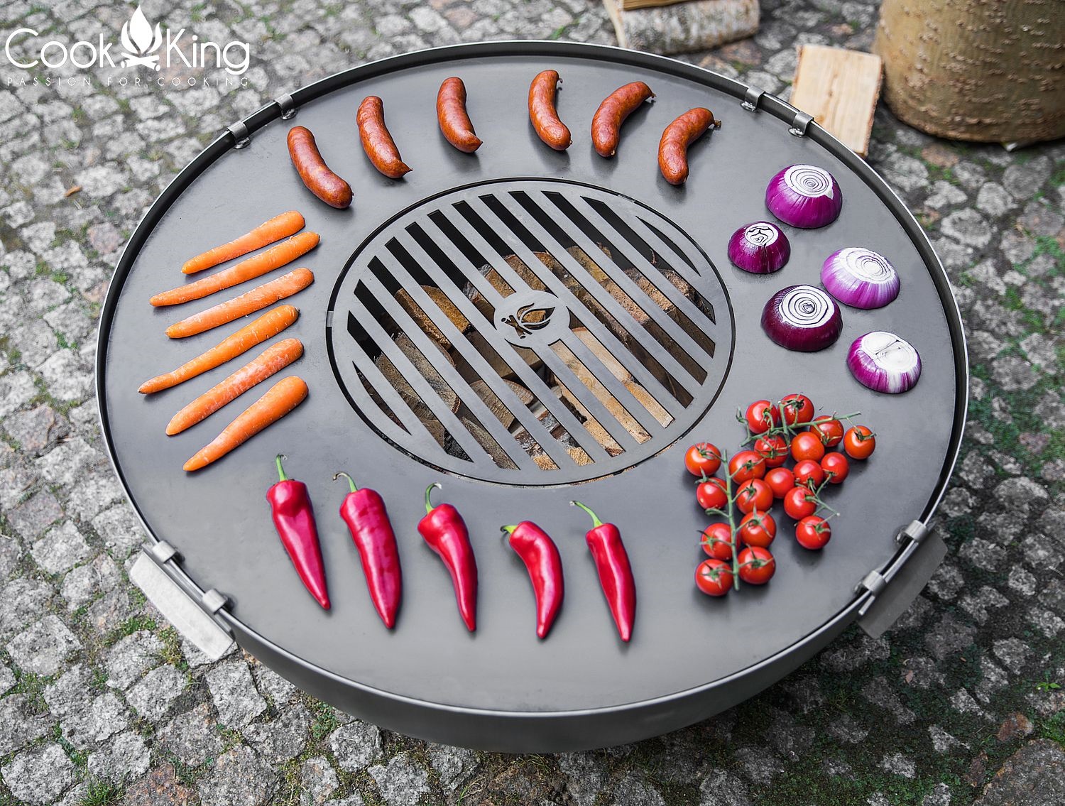 Feuerschale Premium „DALLAS“ Ø 85 cm aus Stahl Feuerstelle für den Garten als Grill oder Wärmequelle
