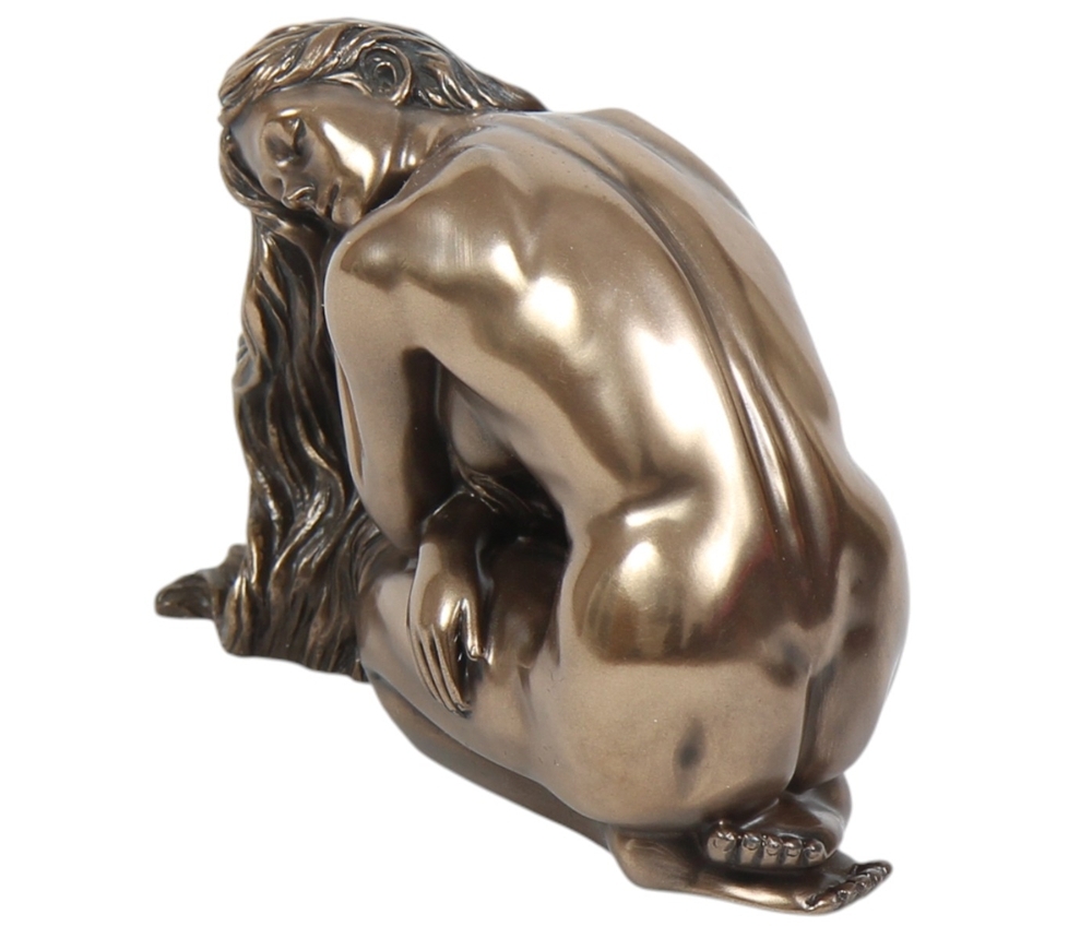 Dekofigur Body Talk Kollektion Frau kniend B 12 cm Frauenakt Skulptur Figur bronzefarben
