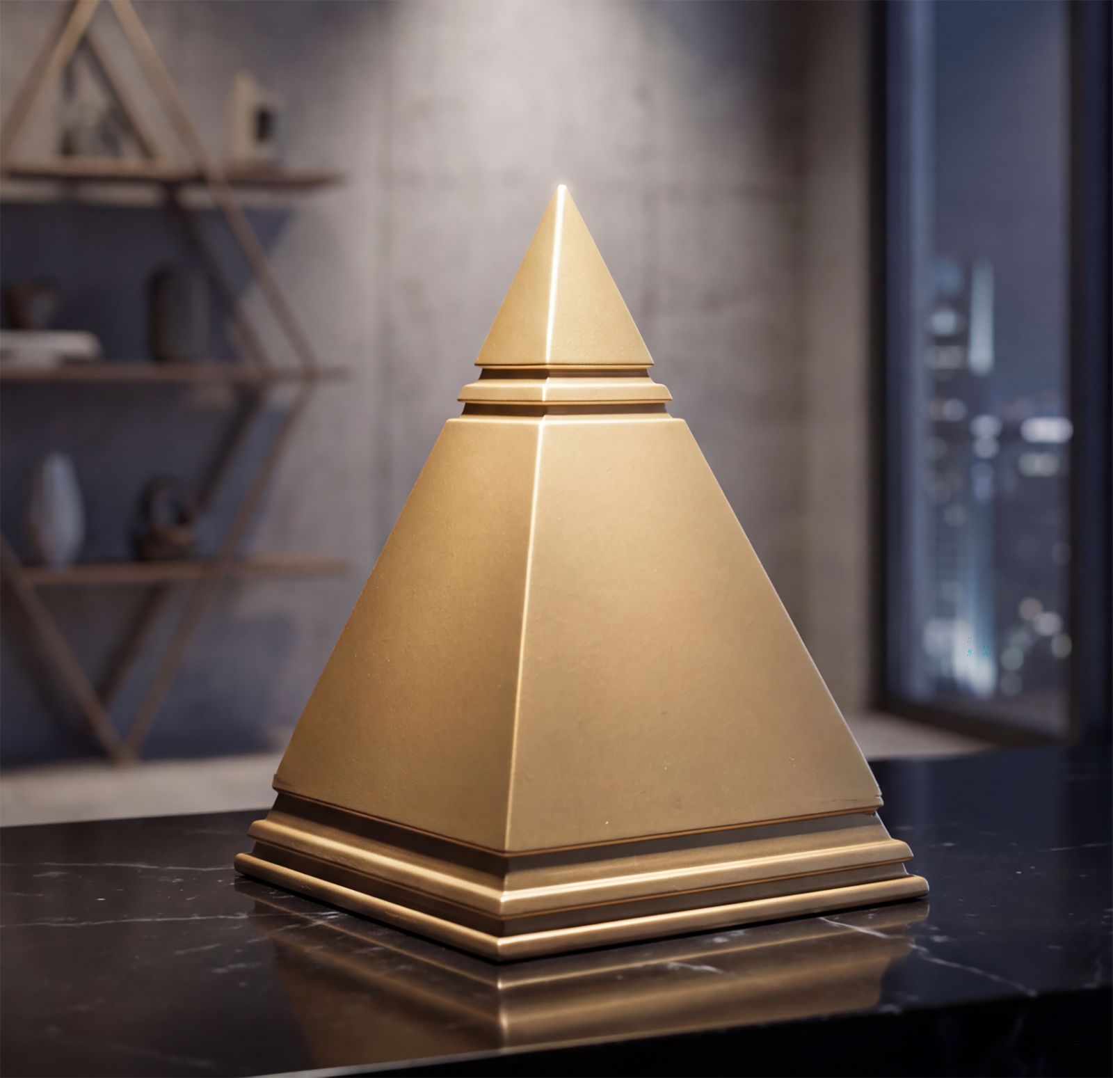 Pyramide Dekofigur Gold Mauro Ferretti