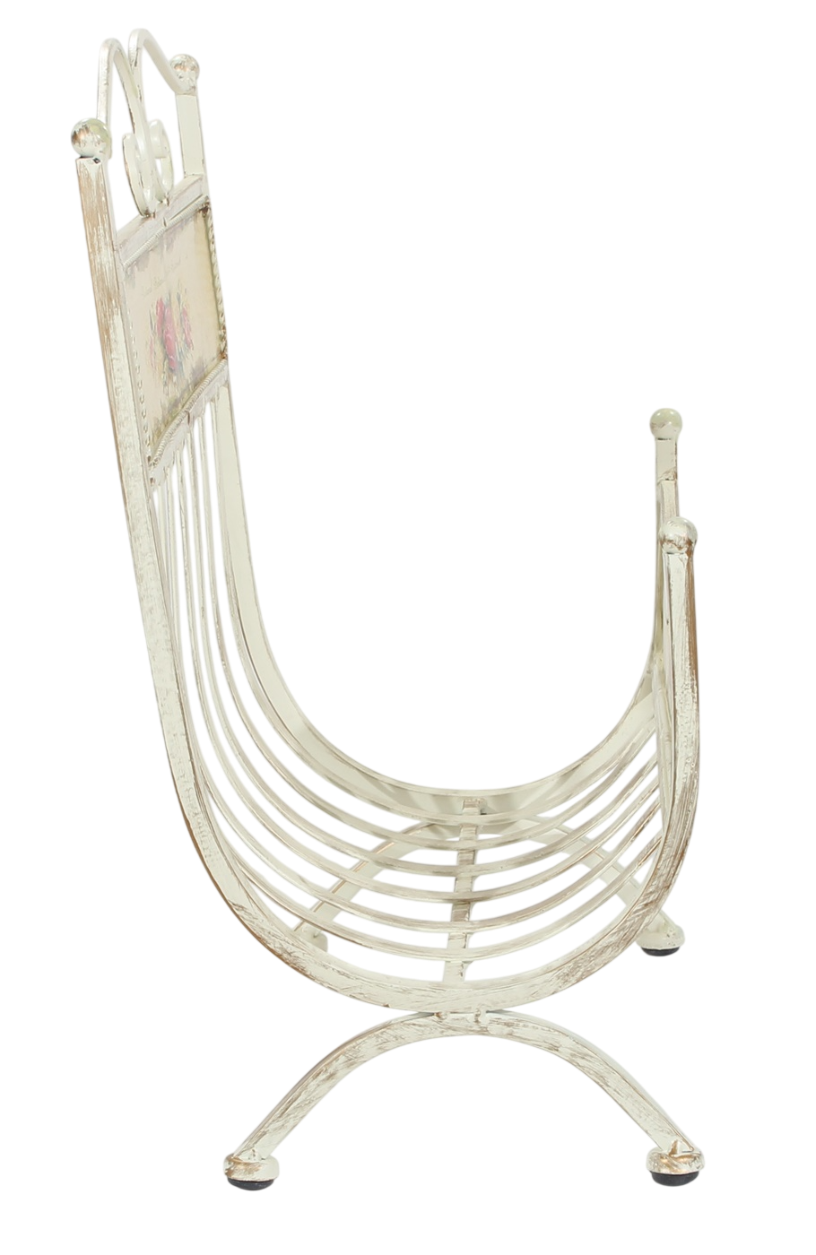 Zeitungsständer Metall – Rosenmotiv Landhaus Provence Stil Zeitungshalter H 43 cm